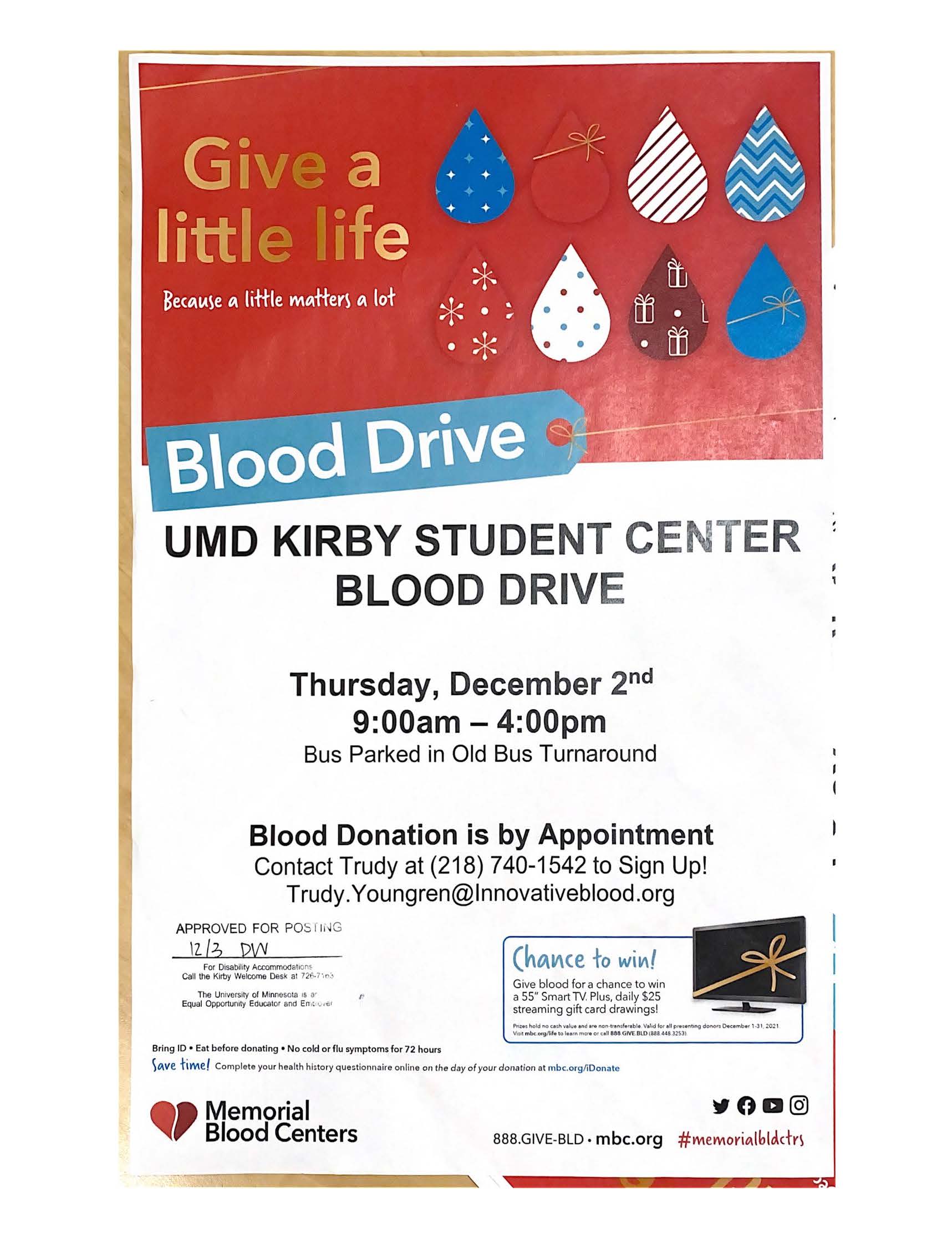 Umd Calendar 2022 University Of Minnesota Duluth: Events Calendar / Blood Drive